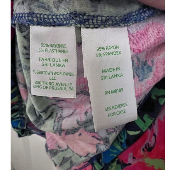 Lilly Pulitzer PJ Knit Floral Long Sleeve Button Up XXL Multi Festive Fantasy - Picture 4 of 6